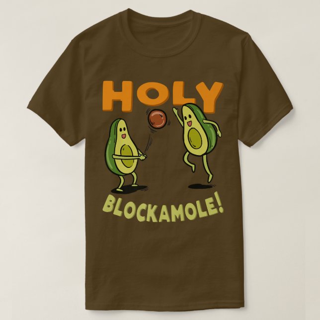 Holy Blockamole Avocado Beach Volleyball Player Ve T-Shirt (Design Front)
