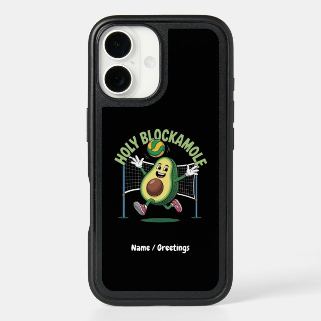 Holy Blockamole Cute Funny Volleyball Avocado Play Otterbox iPhone Case (Back)