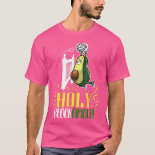 Holy Blockamole Funny Avocado Beach Volleyball T-Shirt