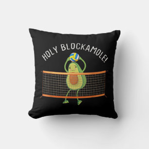 Holy Blockamole Volleyball Cute Fun Throw Pillow