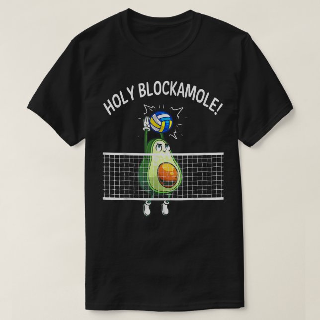 Holy Blockamole Volleyball  Player Blocker Avocado T-Shirt (Design Front)