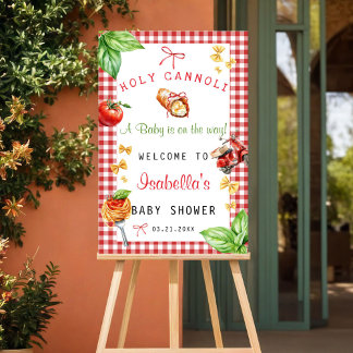 Holy Cannoli Baby Shower Welcome sign Foam Boards