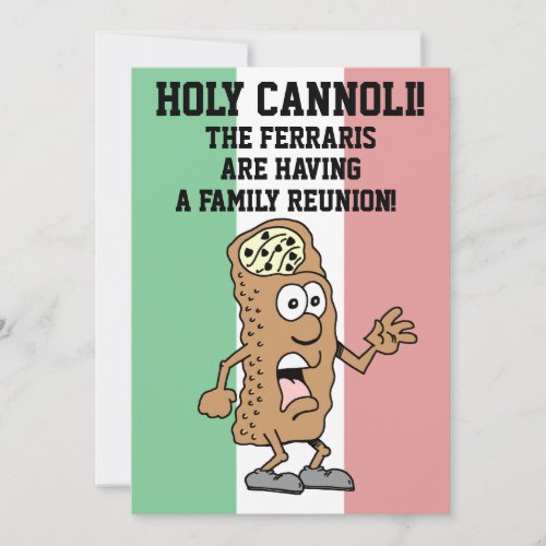 Holy Cannoli Flag of Italy Family Reunion Invitation