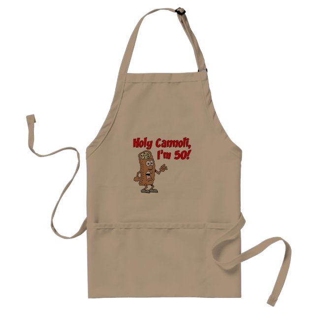 Holy Cannoli I'm 50 Funny Italian Pastry Cartoon Adult Apron (Front)