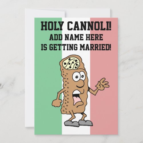 Holy Cannoli Italian Flag Of Italy Bachelor Party Invitation