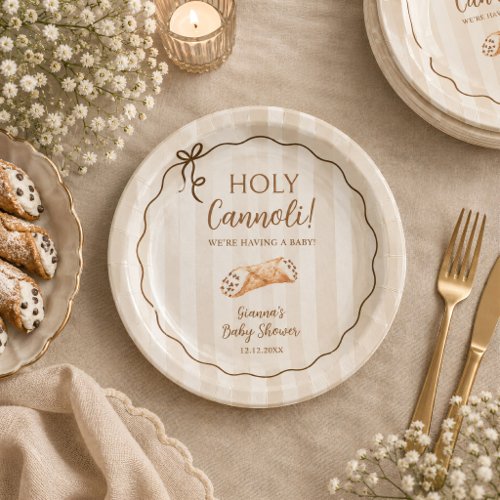 Holy Cannoli Italian Fun Bakery Baby Shower Paper Plates
