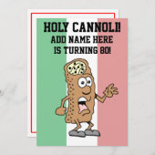 Holy Cannoli Italian Turning 80 Flag of Italy Invitation (Front/Back)