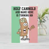 Holy Cannoli Italian Turning 80 Flag of Italy Invitation (Standing Front)