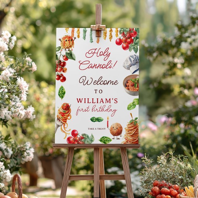 Holy Cannoli little meatball 1st birthday welcome Foam Board (Holy Cannoli little meatball 1st birthday welcome Foam Board)