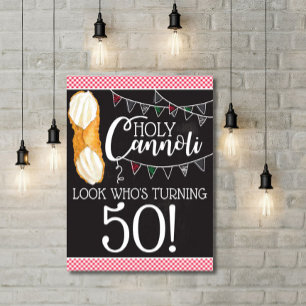 Holy Cannoli Party Sign, Italian Theme Birthday Poster