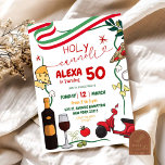 Holy Cannoli Pizza Wine Italian 50th Birthday Invitation<br><div class="desc">Holy Cannoli Italian 50th Birthday Invitation,  Italian Restaurant Birthday Dinner Party,  Pizza and Wine Adult Spanish Birthday Party,  Italian Retirement Party,  Holy Cannoli Drinks Party,  Pizza and Beer Birthday Party.</div>