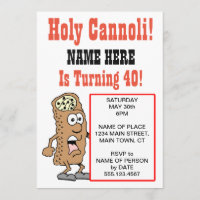 Holy Cannoli Turning 40 Party Invitation