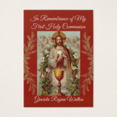 Holy Card Jesus First Holy Communion Flowers (Front)