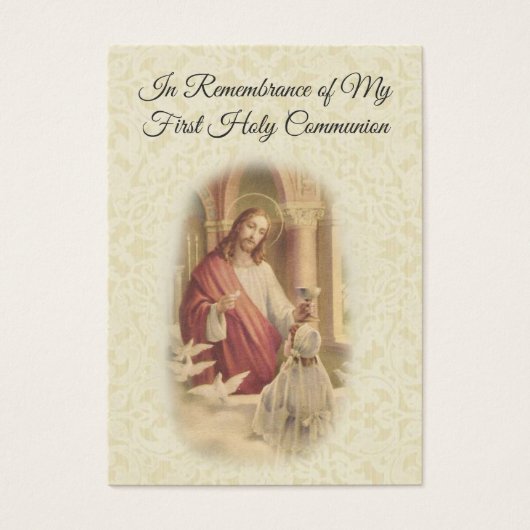 Holy Card Jesus Girl  First Holy Communion (Front)