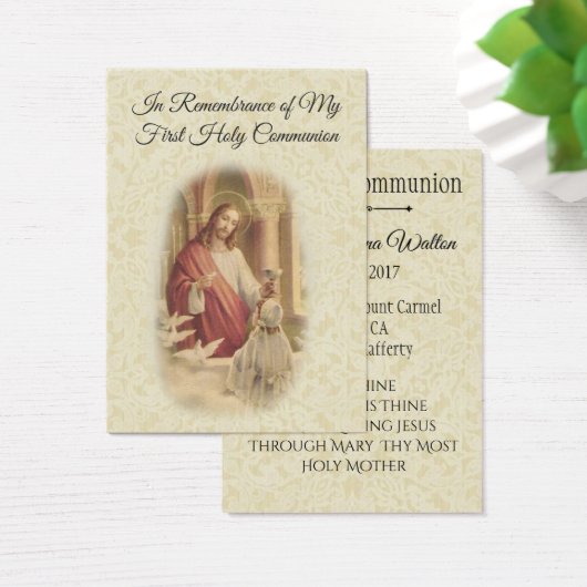 Holy Card Jesus Girl  First Holy Communion (Desk)