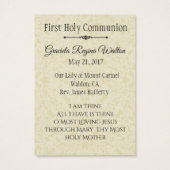 Holy Card Lace Chalice First Holy Communion (Back)