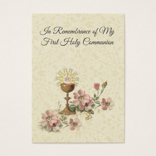 Holy Card Lace Chalice First Holy Communion (Front)