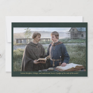 Holy Card | Saint Alcuin with Charlemagne