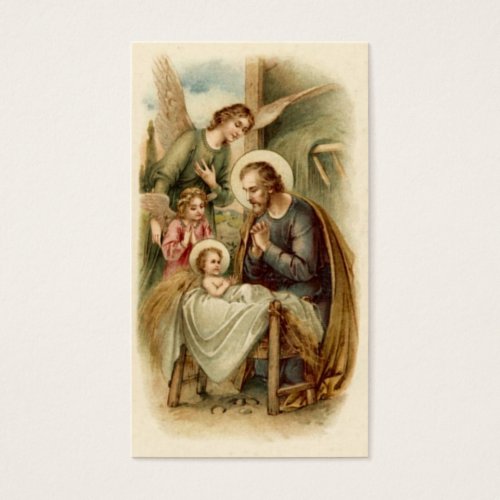 Holy Cards (Blank/Custom): St. Joseph Nativity Business Card