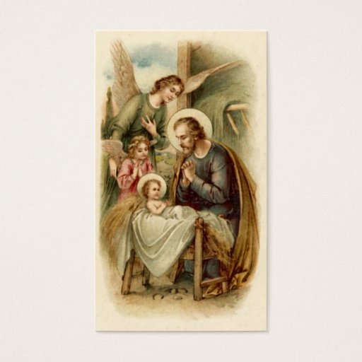 Customizable Holy Cards (Blank/Custom): St. Joseph Nativity Business Card
