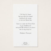 Holy Cards (Quote): St. Joseph Nativity (Back)