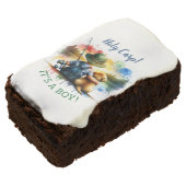 Holy Carp! it's a Boy! Baby Shower Brownie (Angled)