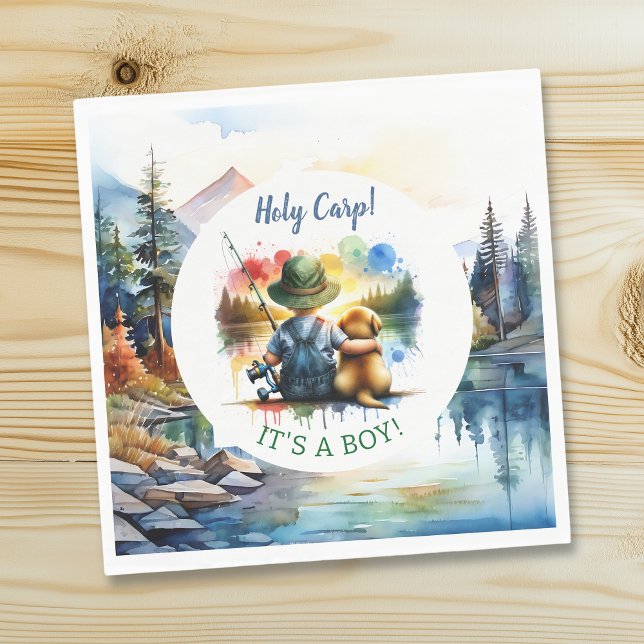 Holy Carp! it's a Boy! Baby Shower Napkins (Creator Uploaded)