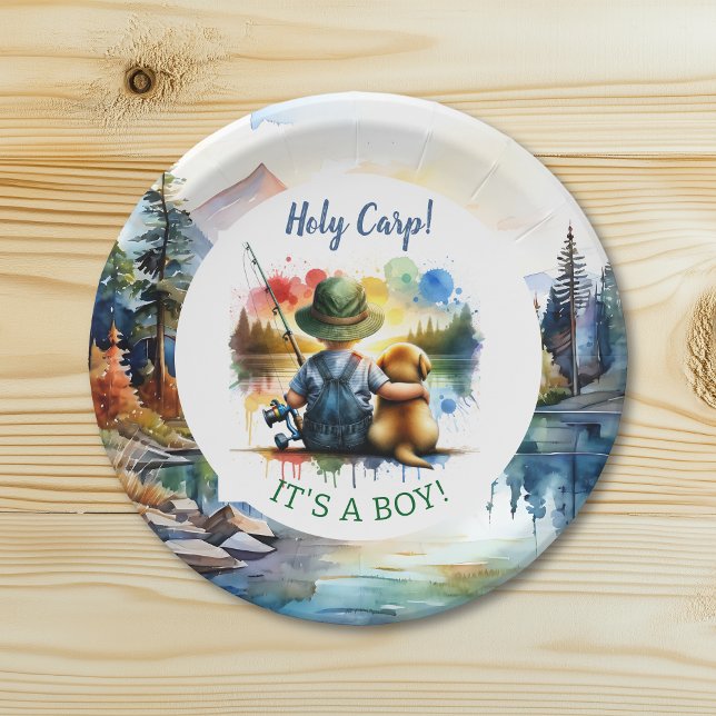 Holy Carp! it's a Boy! Baby Shower Paper Plates (Creator Uploaded)