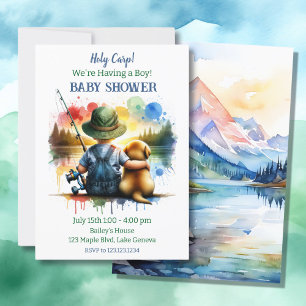 Holy Carp! We're have a Boy Baby Shower Invitation