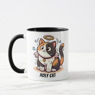 Holy Cat - Calico Cat with Wings and Halo Funny Mug