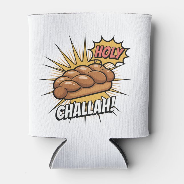 Holy Challah Funny Jewish Hanukkah Jew  Can Cooler (Front)