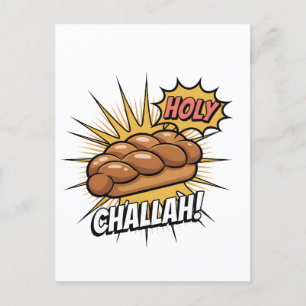 Holy Challah Funny Jewish Hanukkah Jew Holiday Postcard