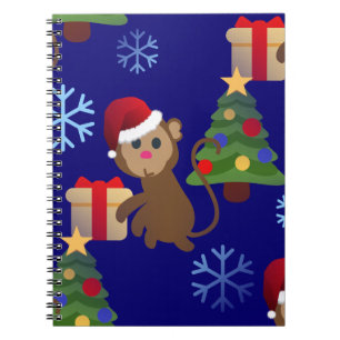 holy christmas monkey emoji notebook