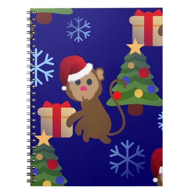 holy christmas monkey emoji notebook (Front)