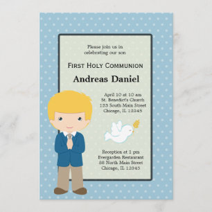 Holy Communion boy * Choose your background color Invitation
