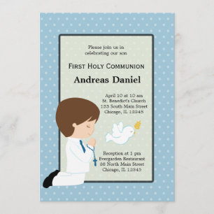 Holy Communion boy * Choose your background color Invitation