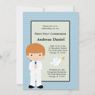 Holy Communion boy * Choose your background color Invitation
