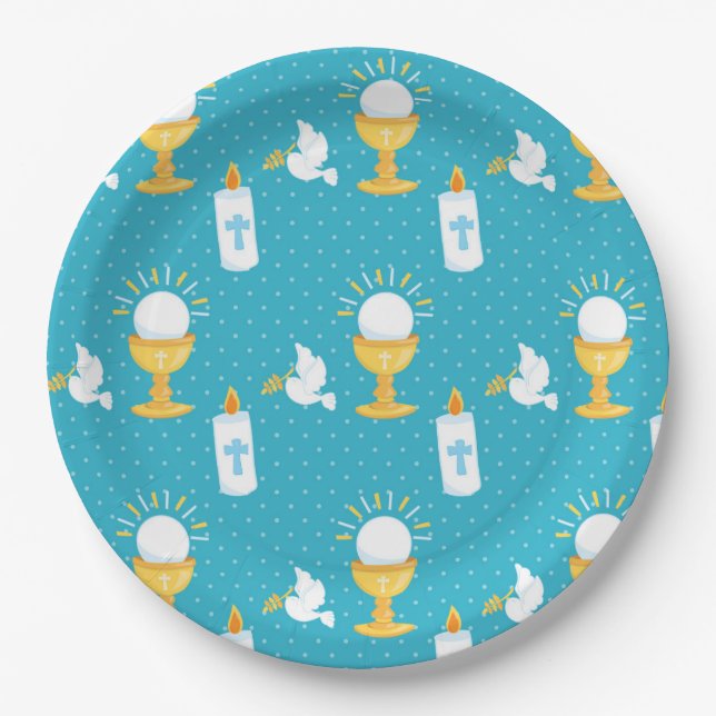 Holy Communion Christening Paper Plates (Front)