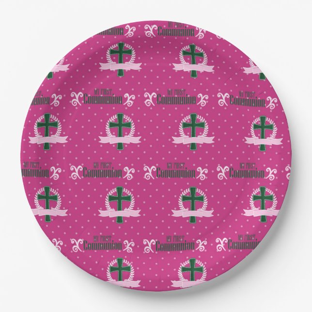 Holy Communion Christening Paper Plates (Front)