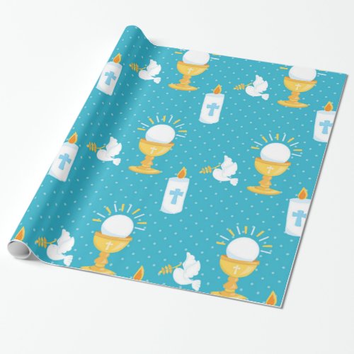 Holy Communion Christening Wrapping Paper