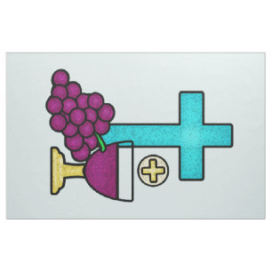 Holy Communion Cross Chalice Bread Fabric
