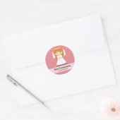 Holy Communion Girl * Choose your background color Classic Round Sticker (Envelope)