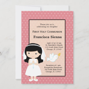 Holy Communion Girl * Choose your background color Invitation