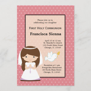 Holy Communion Girl * Choose your background color Invitation