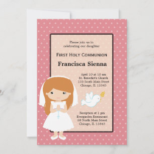 Holy Communion Girl * Choose your background color Invitation
