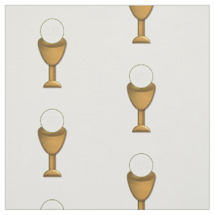 Holy Communion Golden Chalice and Host Fabric