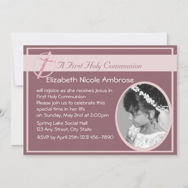 Holy Communion Photo Invitation (Front)