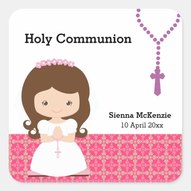 Holy Communion Square Sticker (Front)