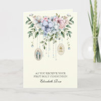 Holy Communion Virgin Mary Floral Prayer