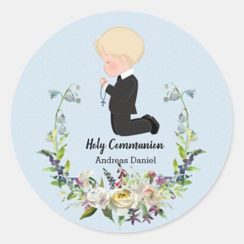 Holy Communion wreath Classic Round Sticker